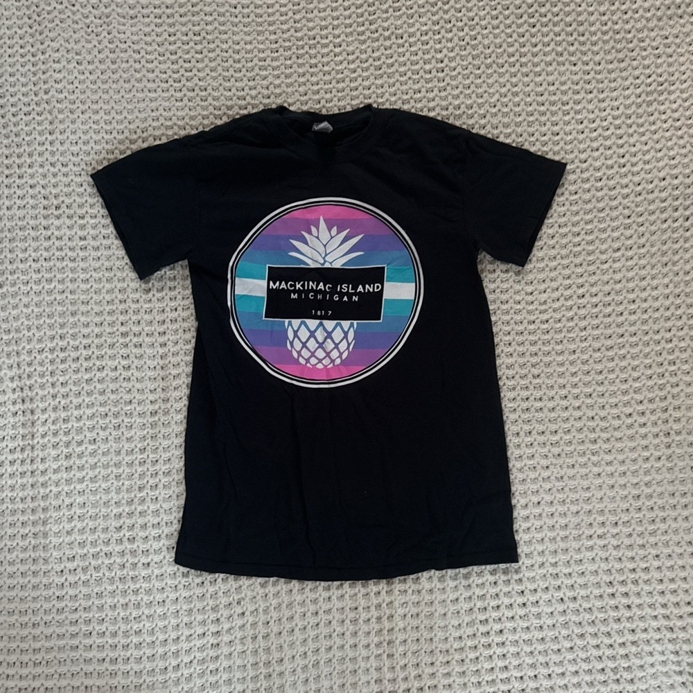 Gildan Black Tee with Colorful Graphic
